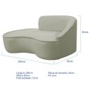 Ver imagem 5 de Kit Divã Recamier Orgânico Marrocos 200cm Lado Esquerdo e 2 Poltronas Amore Bouclé