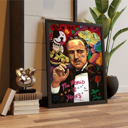 Quadro Decorativo Don Corleone Poderozo Chefão Linha Gold - 2