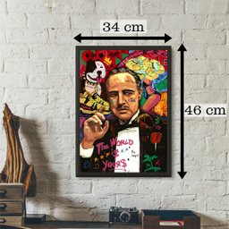 Quadro Decorativo Don Corleone Poderozo Chefão Linha Gold - 4