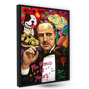 Quadro Decorativo Don Corleone Poderozo Chefão Linha Gold