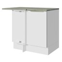 Ver imagem 1 de Balcão de Canto Madesa Lux 1 Porta 60 cm Profundidade (Com Tampo) Branco/Branco Veludo