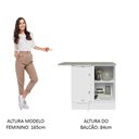 Ver imagem 6 de Balcão de Canto Madesa Lux 1 Porta 60 cm Profundidade (Com Tampo) Branco/Branco Veludo