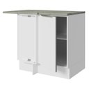 Ver imagem 5 de Balcão de Canto Madesa Lux 1 Porta 60 cm Profundidade (Com Tampo) Branco/Branco Veludo