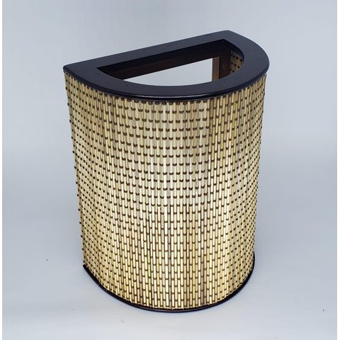 Arandela De Parede Rustica Meia Lua Em Madeira Interna