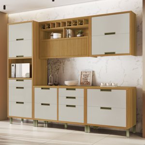 Cozinha Modulada 5 Peças Ripado Imperatriz 100% Mdf