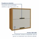 Ver imagem 5 de Cozinha Modulada 5 Peças Ripado Imperatriz 100% MDF Marrom/Freijó/Off White