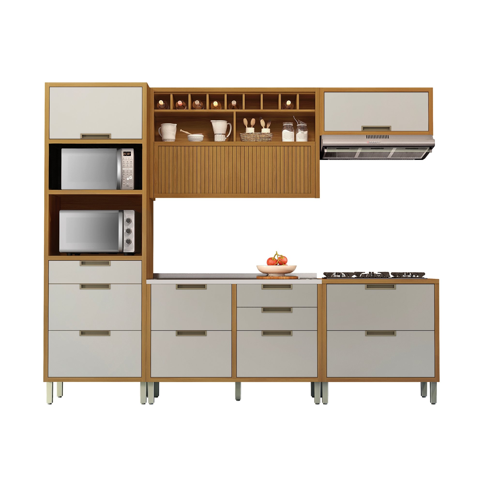 Cozinha Modulada 5 Peças Ripado Imperatriz  100% Mdf - 21