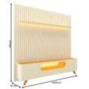 Ver imagem 3 de Rack com Painel para TV até 85 Polegadas Sole 2 Portas Ripado 100% MDF com LED Off White/Naturale - 