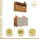 Ver imagem 5 de Cozinha Modulada 2 Peças Ripado Imperatriz 100% MDF Marrom/Freijó/Off White