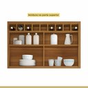 Ver mais imagens de Cozinha Modulada 2 Peças Ripado Imperatriz 100% MDF Marrom/Freijó/Off White