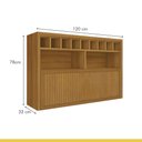 Ver imagem 7 de Cozinha Modulada 9 Peças Angulo com 4 Aéreos 4 Balcões 1 Paneleiro Torre Quente Ripado Imperatriz 100% MDF Marrom/Freijó/Grafite