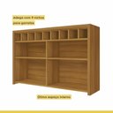 Ver imagem 4 de Cozinha Modulada 9 Peças Angulo com 4 Aéreos 4 Balcões 1 Paneleiro Torre Quente Ripado Imperatriz 100% MDF Marrom/Freijó/Grafite