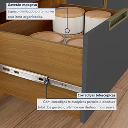 Cozinha Modulada 5 Peças Ripado Imperatriz 100% Mdf - 18