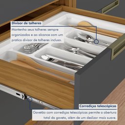 Cozinha Modulada 5 Peças Ripado Imperatriz 100% Mdf - 17