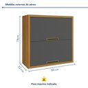 Ver imagem 4 de Cozinha Modulada 5 Peças Ripado Imperatriz 100% MDF Marrom/Freijó/Grafite