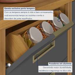 Cozinha Modulada 5 Peças Ripado Imperatriz 100% Mdf - 16