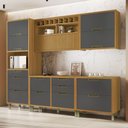 Ver imagem 1 de Cozinha Modulada 5 Peças Ripado Imperatriz 100% MDF Marrom/Freijó/Grafite