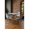 Conjunto Mesa Jantar Sala Cozinha Quadrada Eiffel 80cm Branco Mdf com 4 Cadeiras Charles Eames - 1