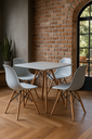 Ver imagem 1 de Conjunto Mesa Jantar Sala Cozinha Quadrada Eiffel 80cm Branco MDF com 4 Cadeiras Charles Eames