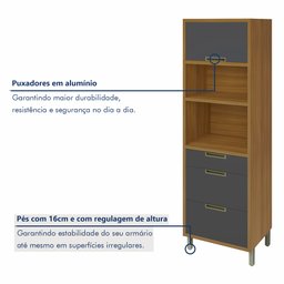 Paneleiro 2 Portas 3 Gavetas Imperatriz 100% Mdf - 3