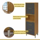 Ver imagem 6 de Paneleiro 2 Portas 3 Gavetas Imperatriz 100% Mdf