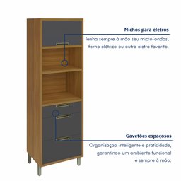 Paneleiro 2 Portas 3 Gavetas Imperatriz 100% Mdf - 4