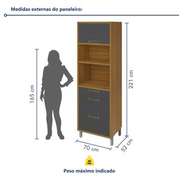 Cozinha Modulada 5 Peças Ripado Imperatriz 100% Mdf - 18