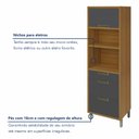 Ver imagem 4 de Cozinha Modulada 5 Peças Ripado Imperatriz 100% MDF Marrom/Freijó/Grafite