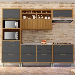 Cozinha Modulada 5 Peças Ripado Imperatriz 100% Mdf - 2