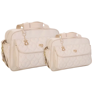 Kit Bolsas Maternidade Griff Baby Coração Bege