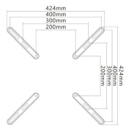 Adaptador Vesa, Elg, Adp2040, Extensor de Suportes para Televisão: 30x30 a 40x40cm, Preto - 3