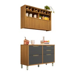 Cozinha Modulada 2 Peças Ripado Imperatriz 100% Mdf - 14