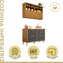 Ver imagem 3 de Cozinha Modulada 2 Peças Ripado Imperatriz 100% MDF Marrom/Freijó/Grafite