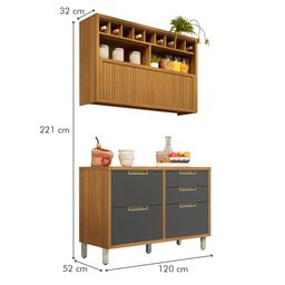 Cozinha Modulada 2 Peças Ripado Imperatriz 100% Mdf - 13