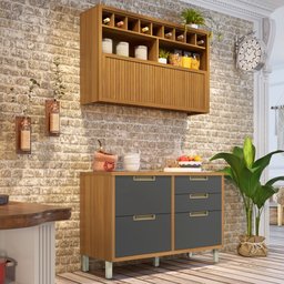 Cozinha Modulada 2 Peças Ripado Imperatriz 100% Mdf - 2