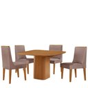 Ver imagem 2 de Mesa de Jantar Eloise 90cm Tampo Mdf Laminado com 4 Cadeiras Lisboa Moderna Mobilia