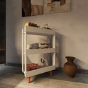 Ver imagem 3 de Balcão de Cozinha com 1 Prateleira Pés em Formato Palito de Madeira Maciça - Branco
