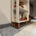 Ver imagem 2 de Balcão de Cozinha com 1 Prateleira Pés em Formato Palito de Madeira Maciça - Branco