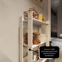 Ver mais imagens de Balcão de Cozinha com 1 Prateleira Pés em Formato Palito de Madeira Maciça - Branco