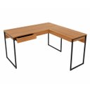 Ver imagem 1 de Escritório Industrial Completo Com Mesa em L e Gaveteiro Cor: Amêndoa com Preto