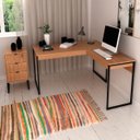 Ver imagem 6 de Escritório Industrial Completo Com Mesa em L e Gaveteiro Cor: Amêndoa com Preto