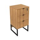Ver mais imagens de Escritório Industrial Completo Com Mesa em L e Gaveteiro Cor: Amêndoa com Preto