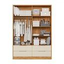Ver imagem 3 de Guarda-roupa Casal Domo 4 Portas 4 Gavetas com Espelho 44020 Cinamomo/off White - Demóbile