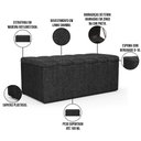 Ver mais imagens de Kit Cabeceira Cama Box Solteiro 100cm e Calçadeira Recamier Baú Dália W01 Linho Chumbo - Lyam
