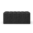 Ver imagem 2 de Kit Cabeceira Cama Box Solteiro 100cm e Calçadeira Recamier Baú Dália W01 Linho Chumbo - Lyam