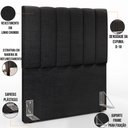 Ver imagem 6 de Kit Cabeceira Cama Box Solteiro 100cm e Calçadeira Recamier Baú Dália W01 Linho Chumbo - Lyam