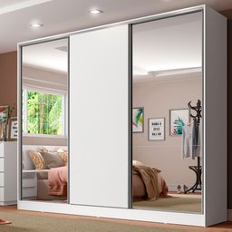 Guarda-roupa Casal 100% Mdf Madesa Royale 3 Portas de Correr com Espelho - 2