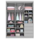 Ver imagem 3 de Guarda Roupa Cinza 3 portas e 4 gavetas Pérola - Phoenix Baby