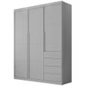 Guarda Roupa Cinza 3 portas e 4 gavetas Pérola - Phoenix Baby - 5