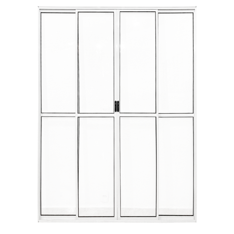 Porta Sacada de Aluminio Branco 4 Folhas com Trinco 2,10x1,80